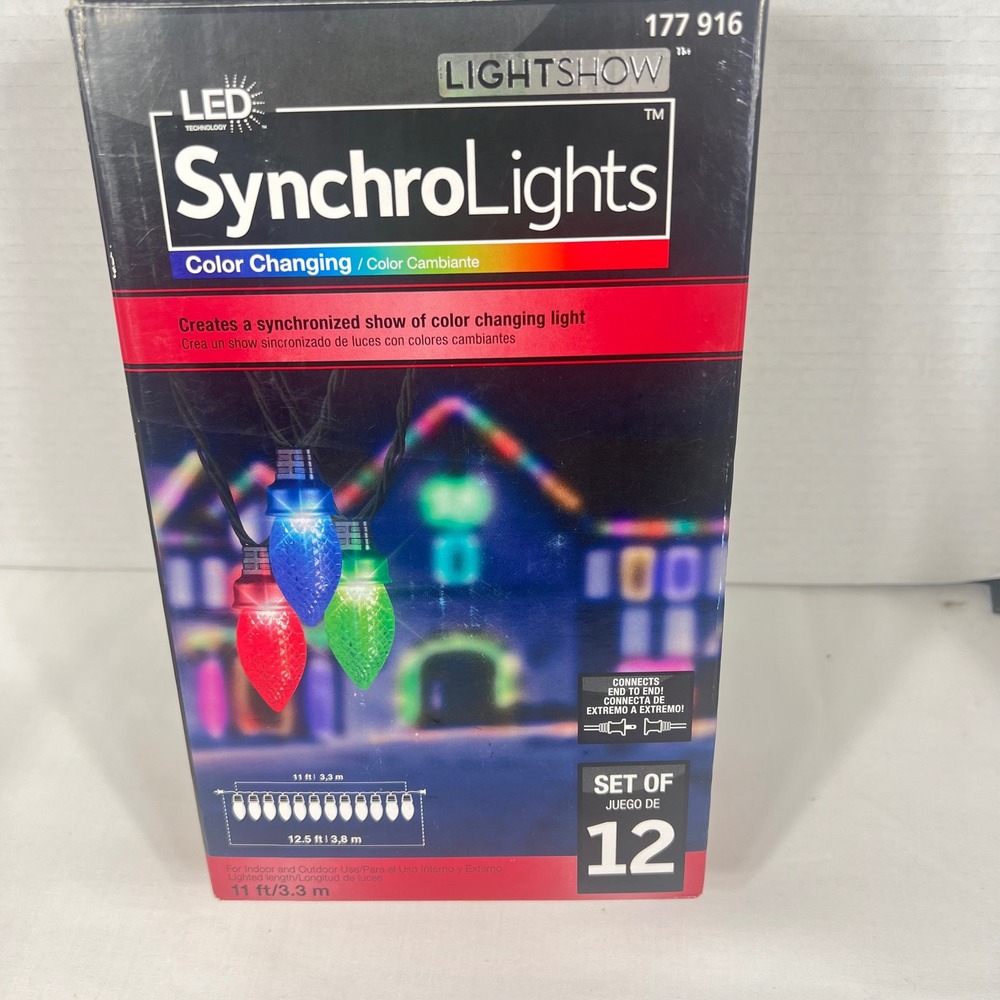 Lightshow SynchroLights LED Color Changing Christmas String Light Multicolor 11f